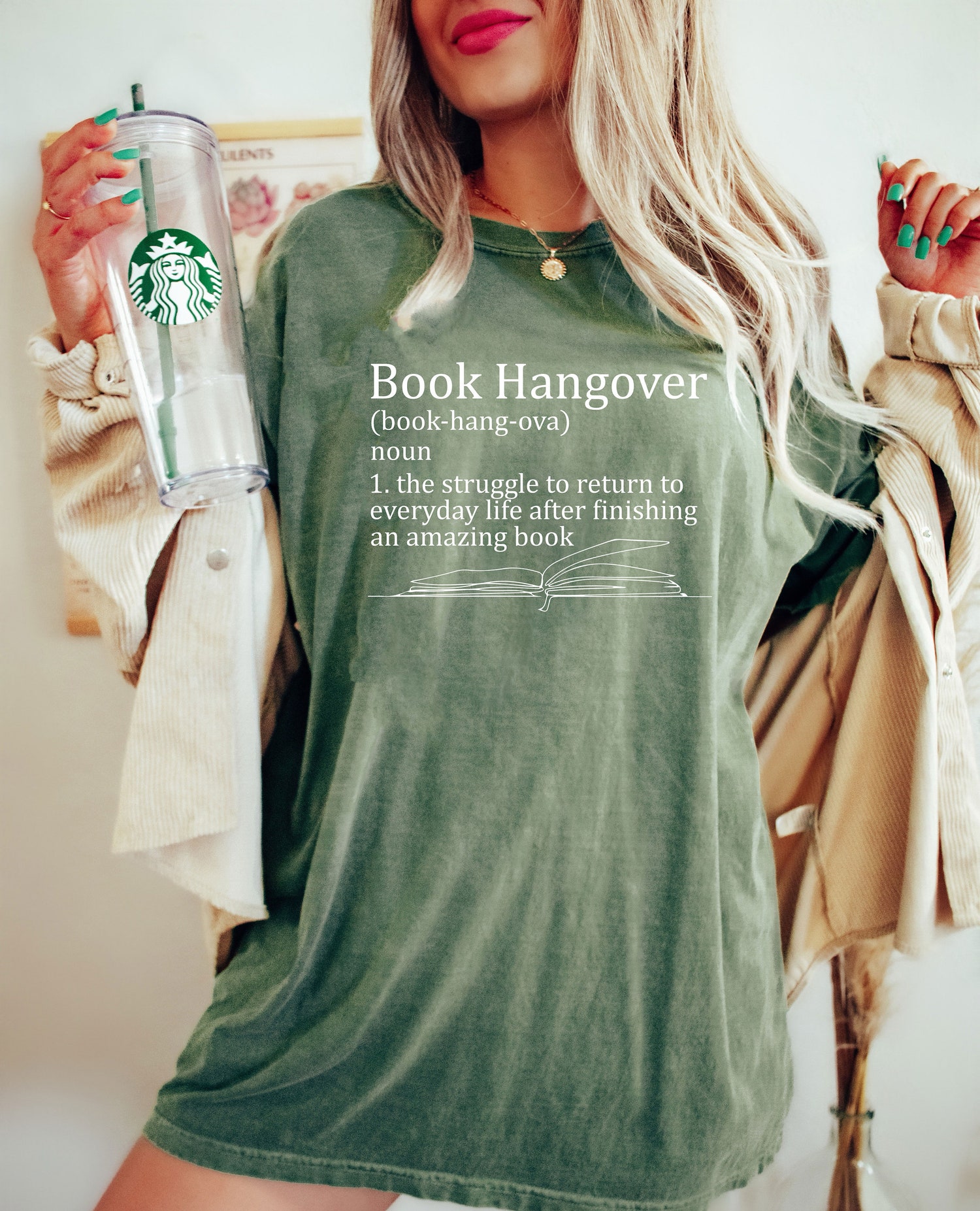 Book Hangover Definition Lover Librarian Aesthetic Trendy Reading Worm Shirt image 3