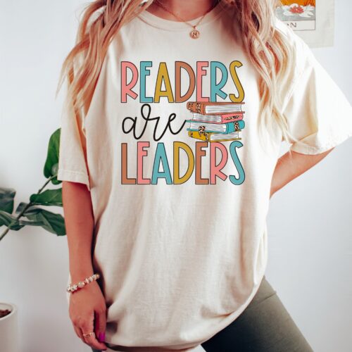 Readers Are Leaders Teacher Birthday Nerd Bookish School Librarian Lover Shirt image 0