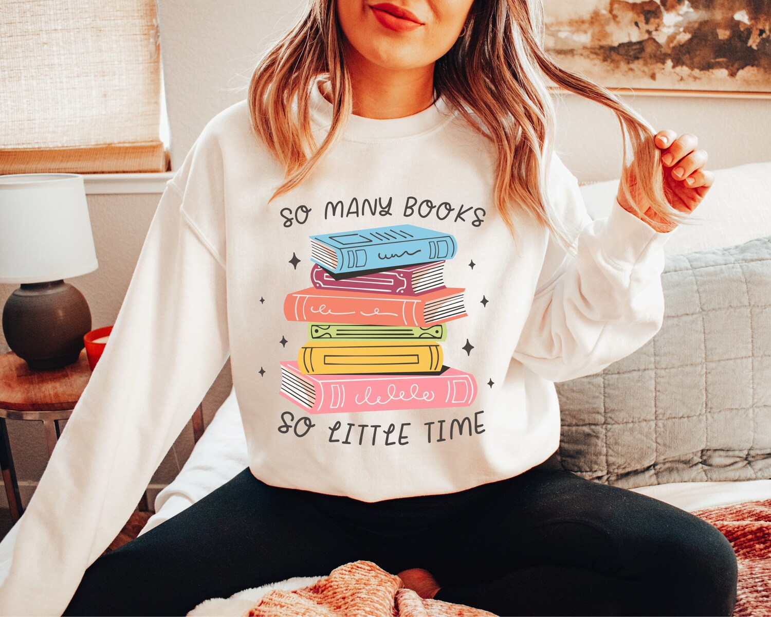 So Many Books So Little Time Reading Lovers Librarians Cute Sweatshirt image 2