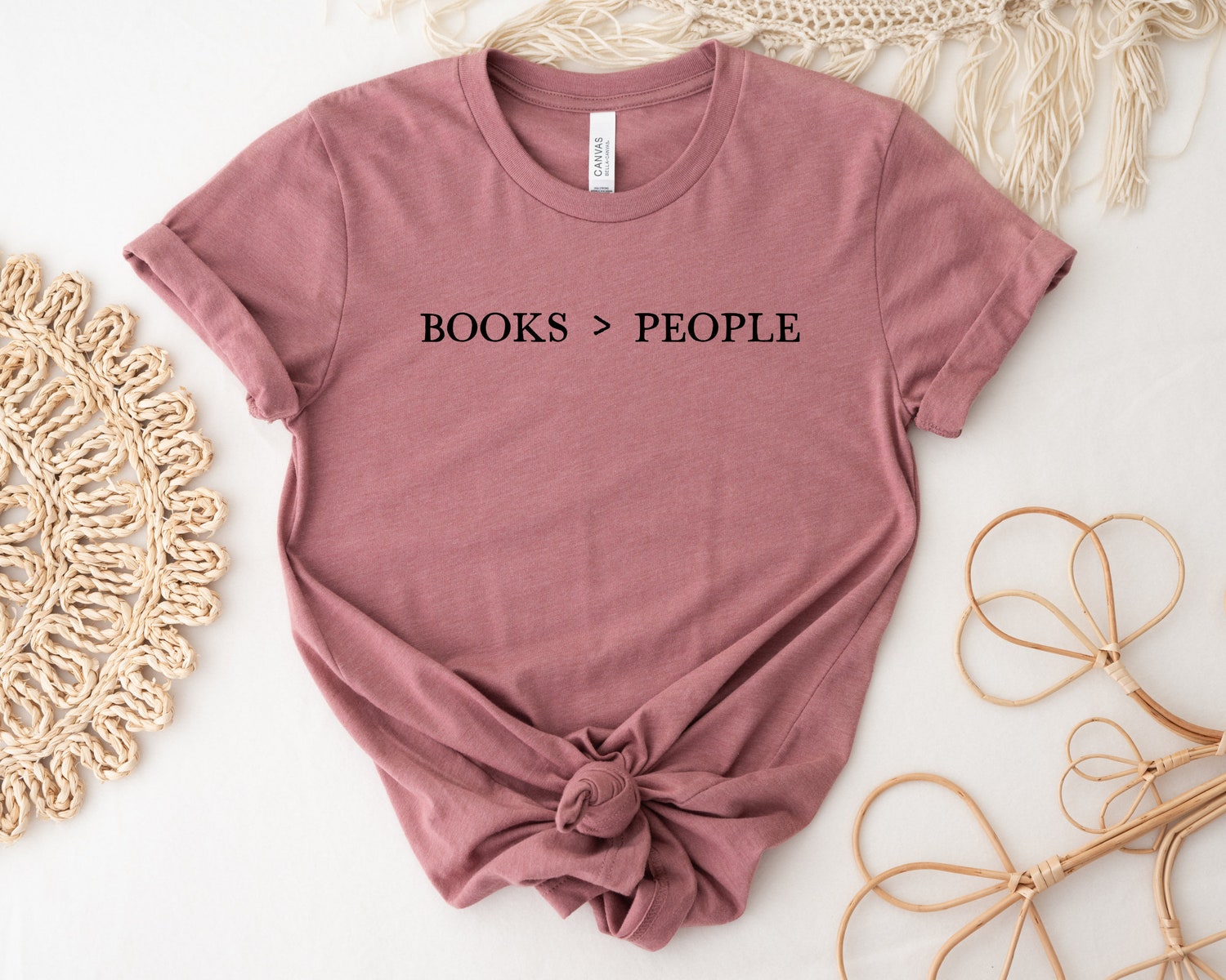 Books Over People Lover Reading Librarian Teacher Literature Nerd Shirt image 2