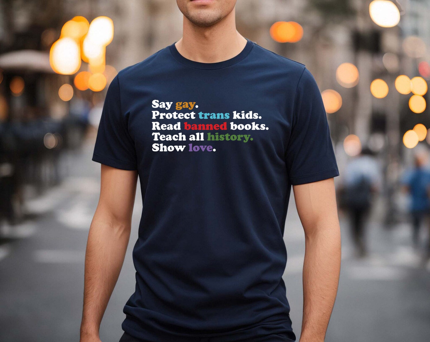 Say Gay Protect Trans Kids Read Banned Books Show Love Human Rights Pride Month Shirt image 1