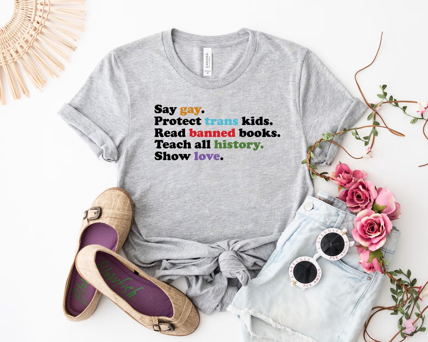 Say Gay Protect Trans Kids Read Banned Books Show Love Human Rights Pride Month Shirt image 4