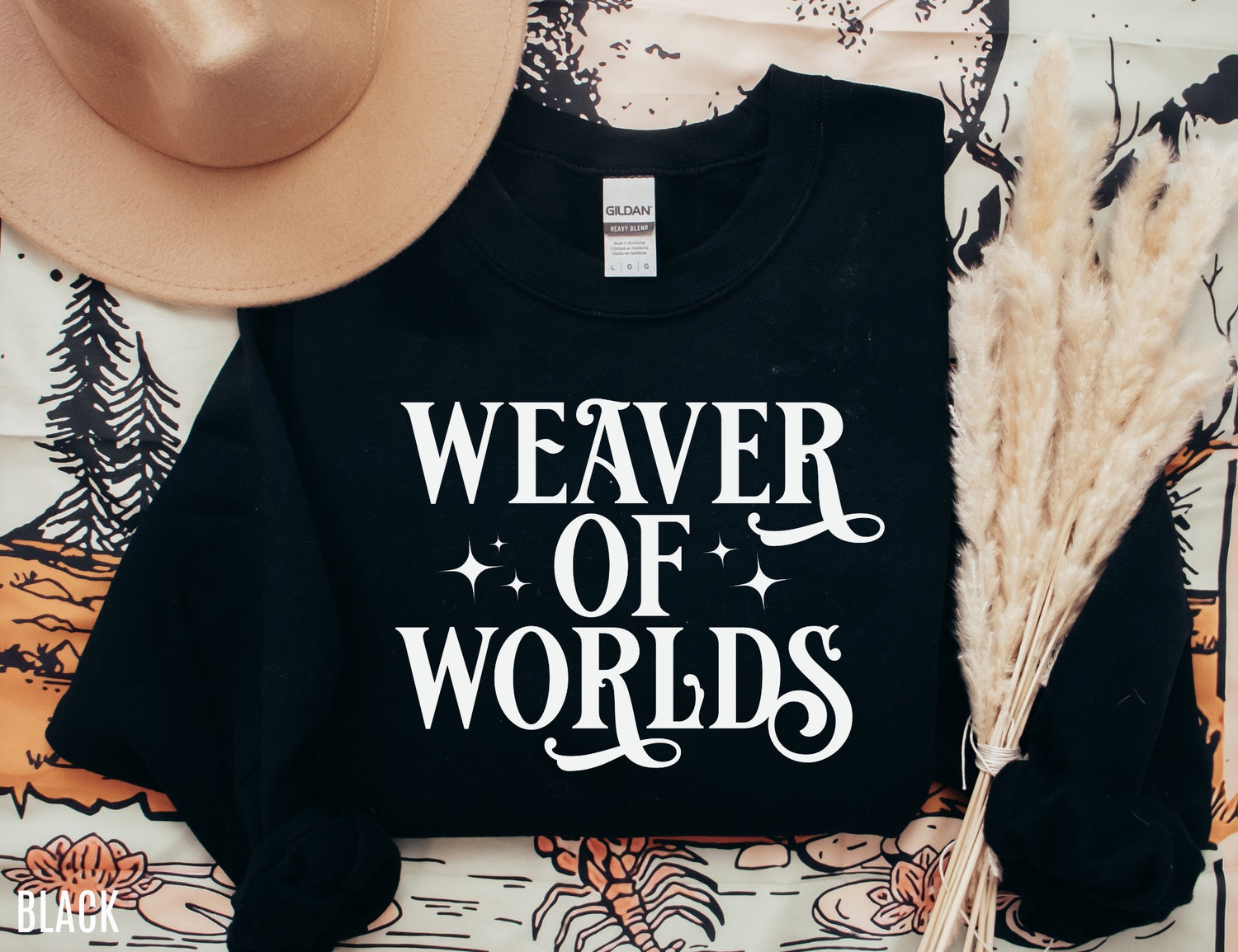 Weaver Of Worlds Writer Author Novelist Bookish Literary Star Sweatshirt image 1