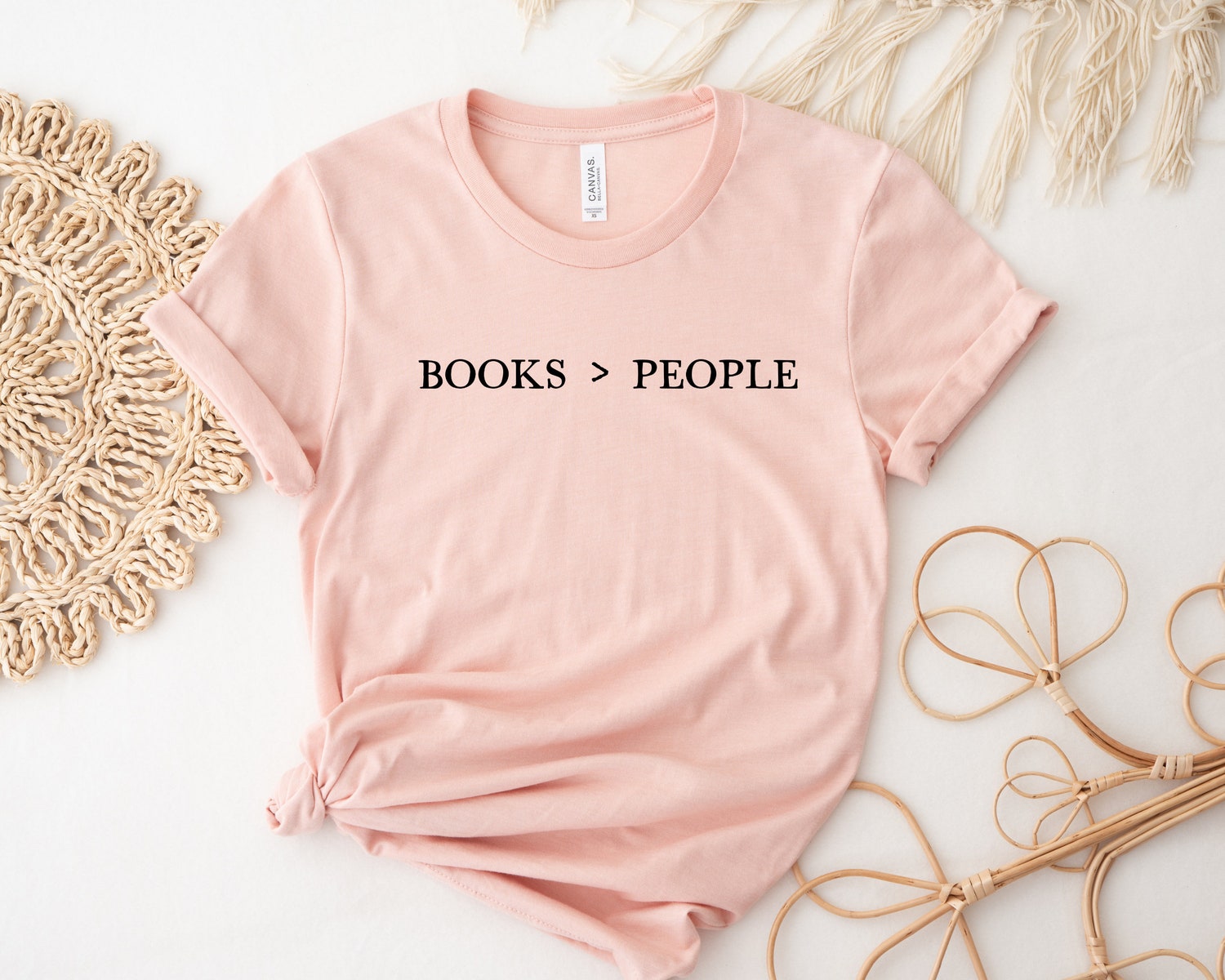 Books Over People Lover Reading Librarian Teacher Literature Nerd Shirt image 1