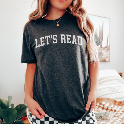 Let's Read Book Library Funny English Teacher Librarian Literature Shirt image 0