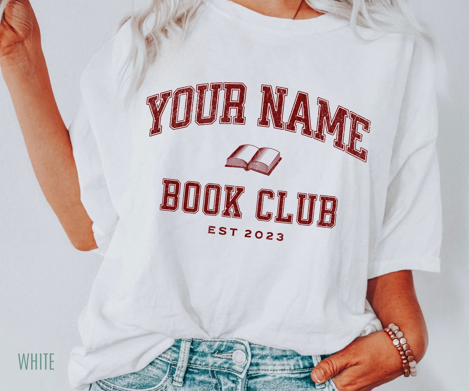 Custom Book Club Reading Name Teacher Librarian Literature Women Shirt image 1