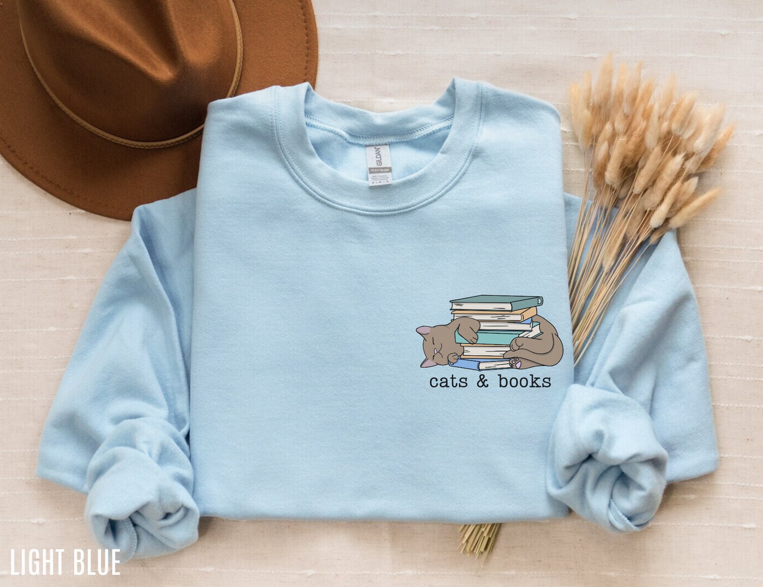 Cats And Books Lover Mom Dad Reading Librarian Teacher Cute Sweatshirt image 5