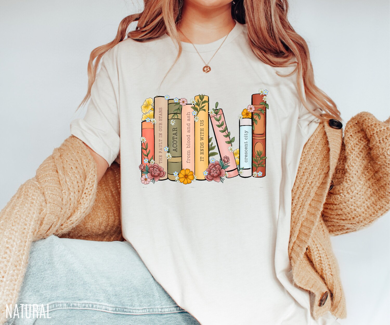 Custom Bookshelf Personalized Club Flowers Floral Librarian Nerd Sweatshirt image 6