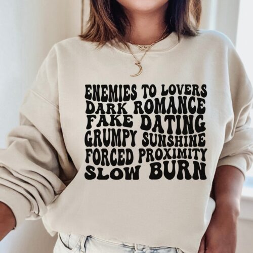 Dark Romance Enemies To Lover Book Tropes Reader Smut Spicy Sweatshirt image 0