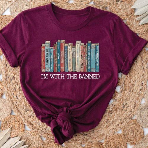 I Am With The Banned Library Shirt Bookish Graduation Gift 2023 Family Matching Shirts image 0