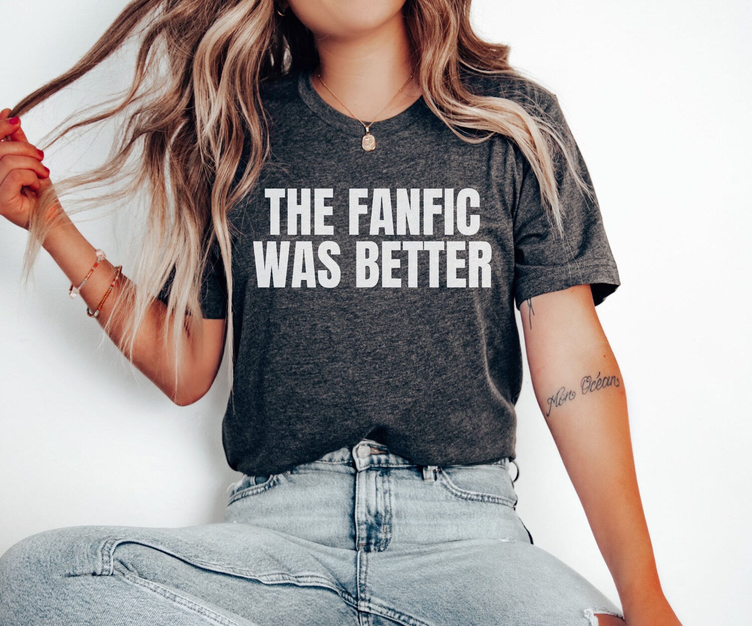 The Fanfic Was Better Reading Book Lover Fiction Writer Literature Shirt image 3