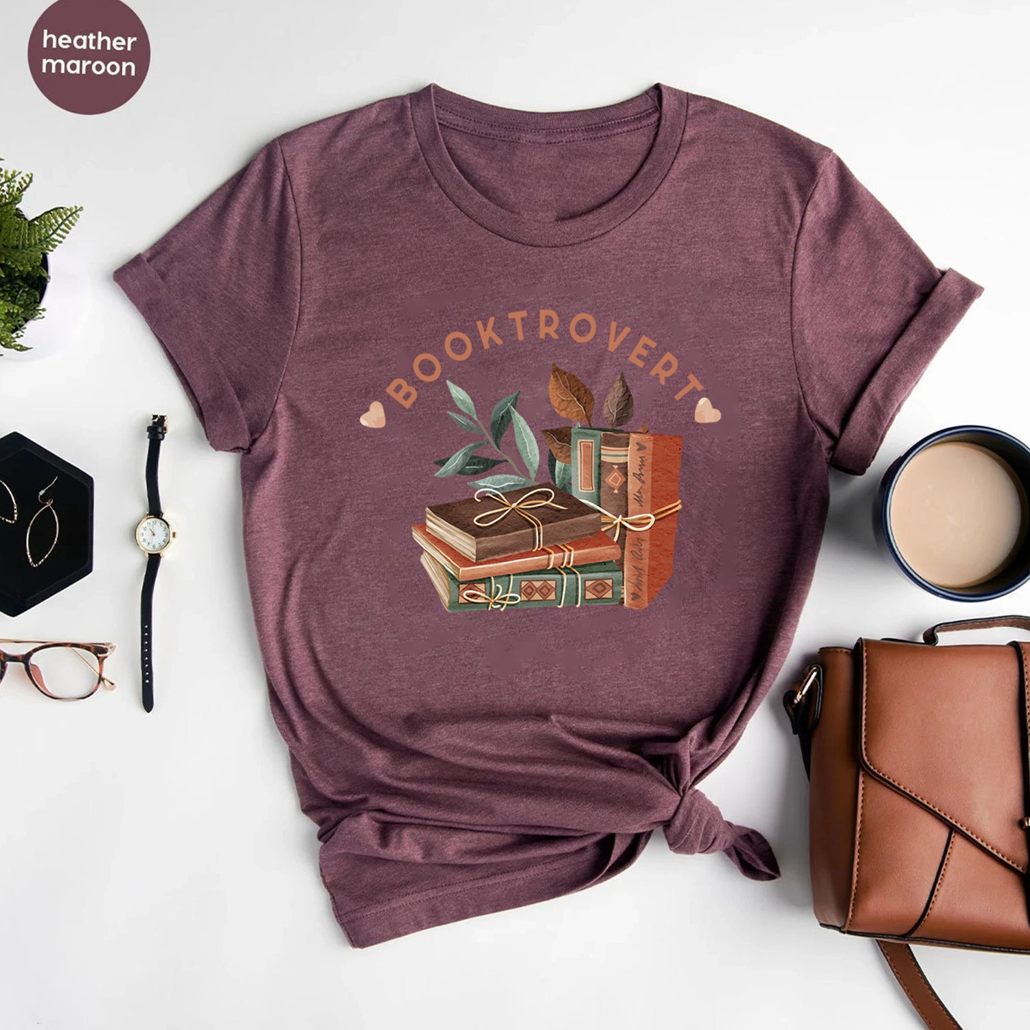 Booktrovert Lover Cute Librarian Teacher Plant Botanical Literary Sweatshirt image 5