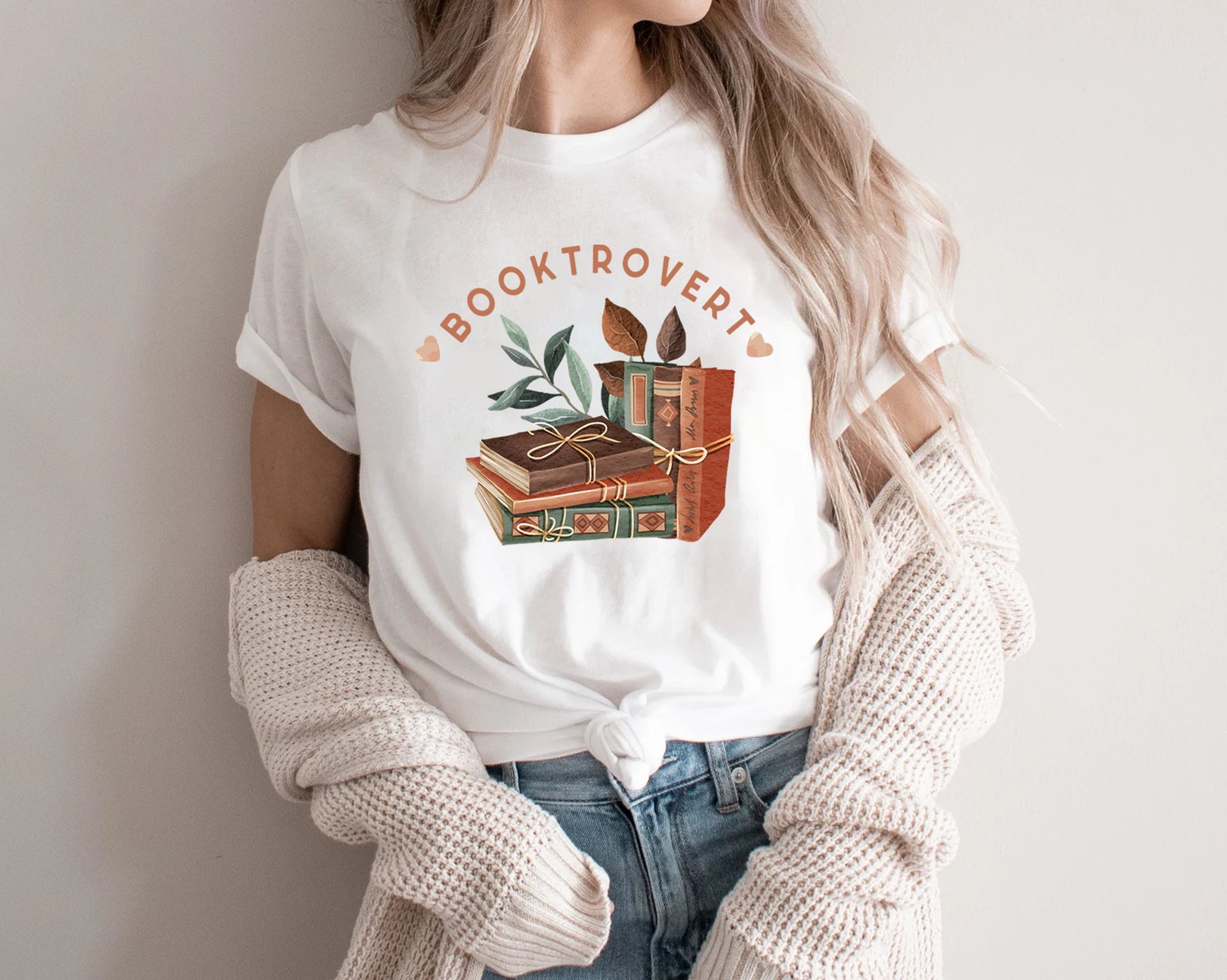 Booktrovert Lover Cute Librarian Teacher Plant Botanical Literary Sweatshirt image 7