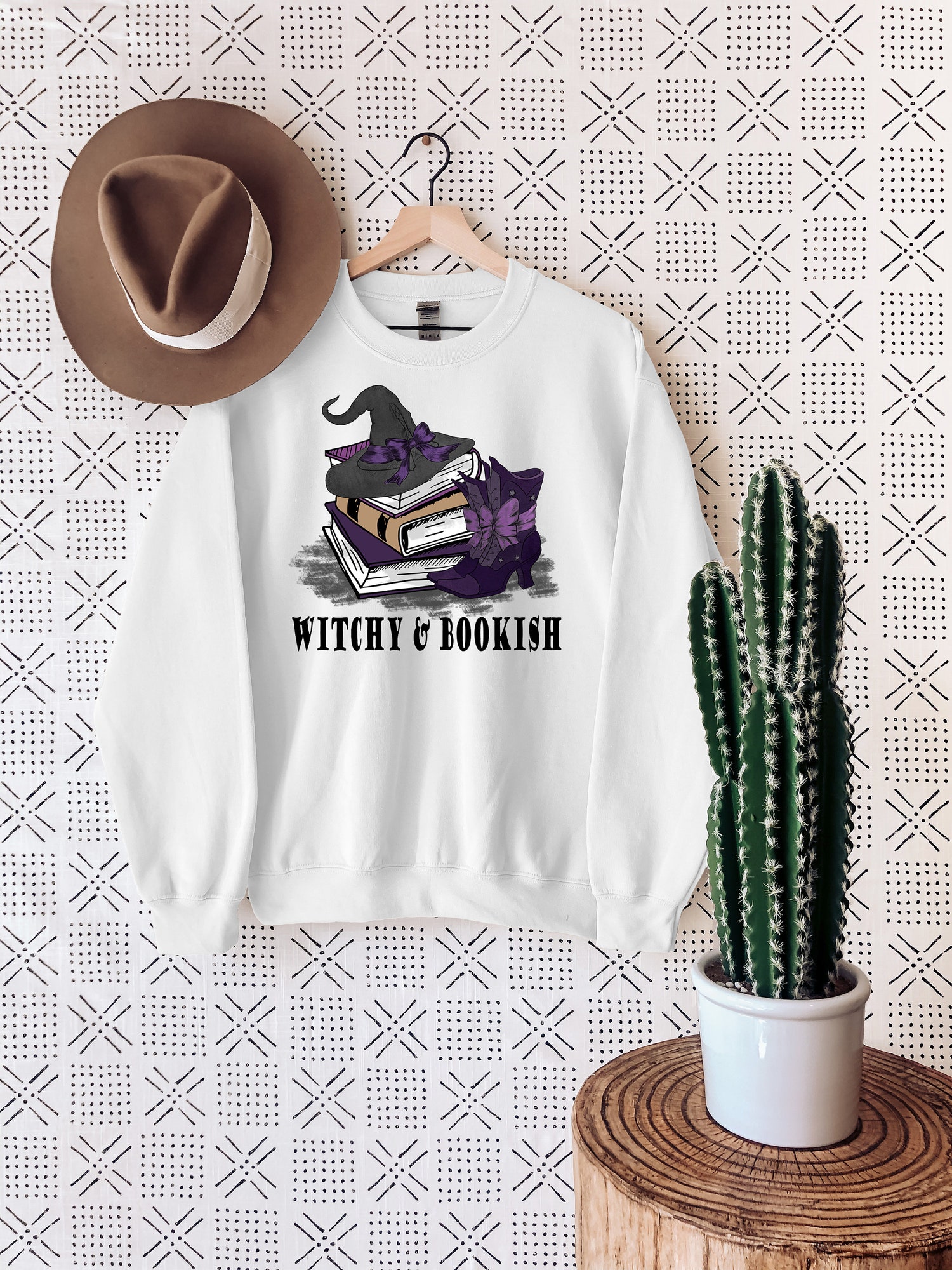 Witchy And Bookish Halloween Lovers Party Teacher Librarian Sweatshirt image 3