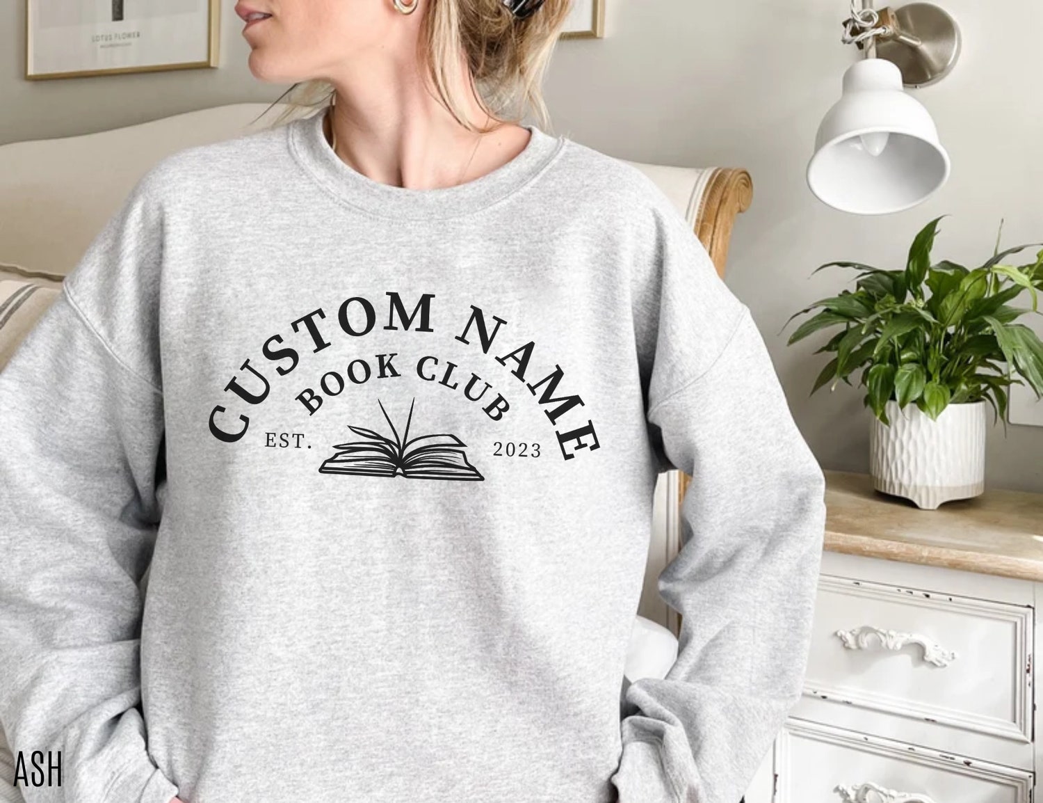 Custom Book Club Name Reading Teacher Librarian Literature Lover Sweatshirt image 4