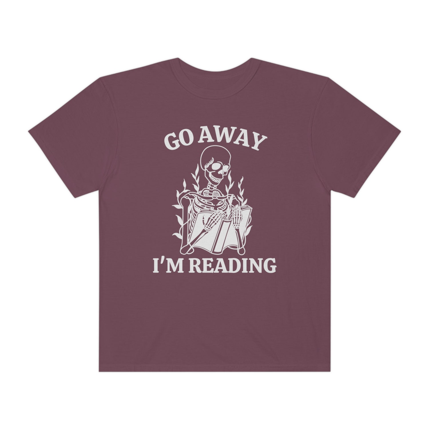 Go Away I'm Reading Skeleton Fall Death By TBR Bookish Halloween Shirt image 5