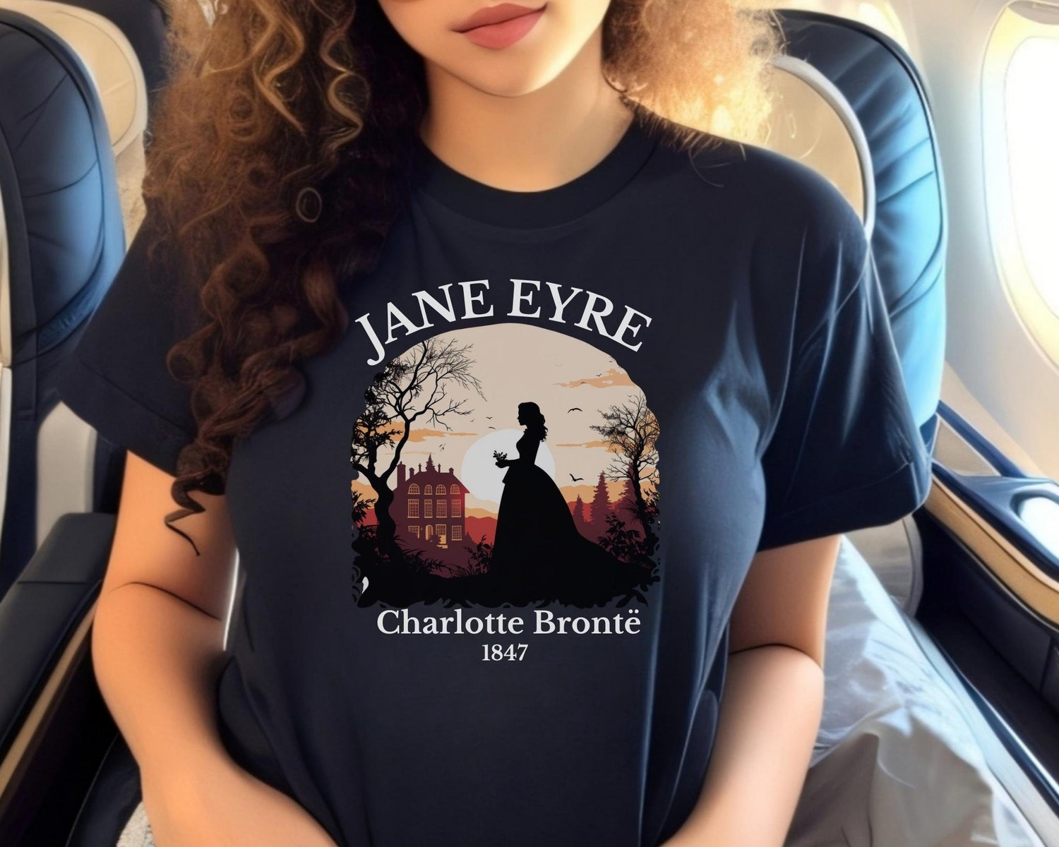 Light Academia Jane Eyre Book Art Charlotte Bronte Sisters Fandom Shirt image 5