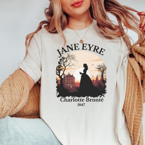 Light Academia Jane Eyre Book Art Charlotte Bronte Sisters Fandom Shirt image 0