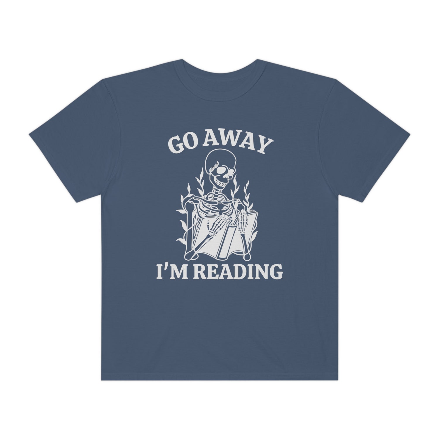 Go Away I'm Reading Skeleton Fall Death By TBR Bookish Halloween Shirt image 3