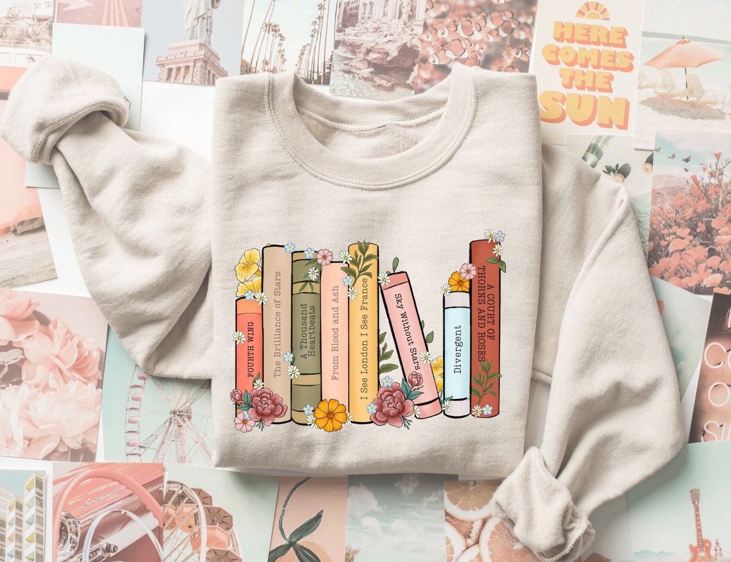 Custom Bookshelf Personalized Lover Club Flower Floral Cute Sweatshirt image 2