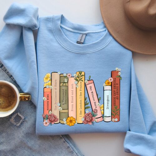 Custom Bookshelf Personalized Lover Club Flower Floral Cute Sweatshirt image 0