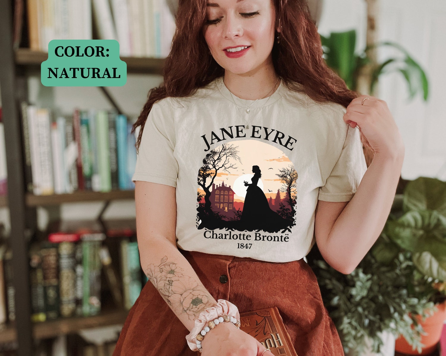 Light Academia Jane Eyre Book Art Charlotte Bronte Sisters Fandom Shirt image 8