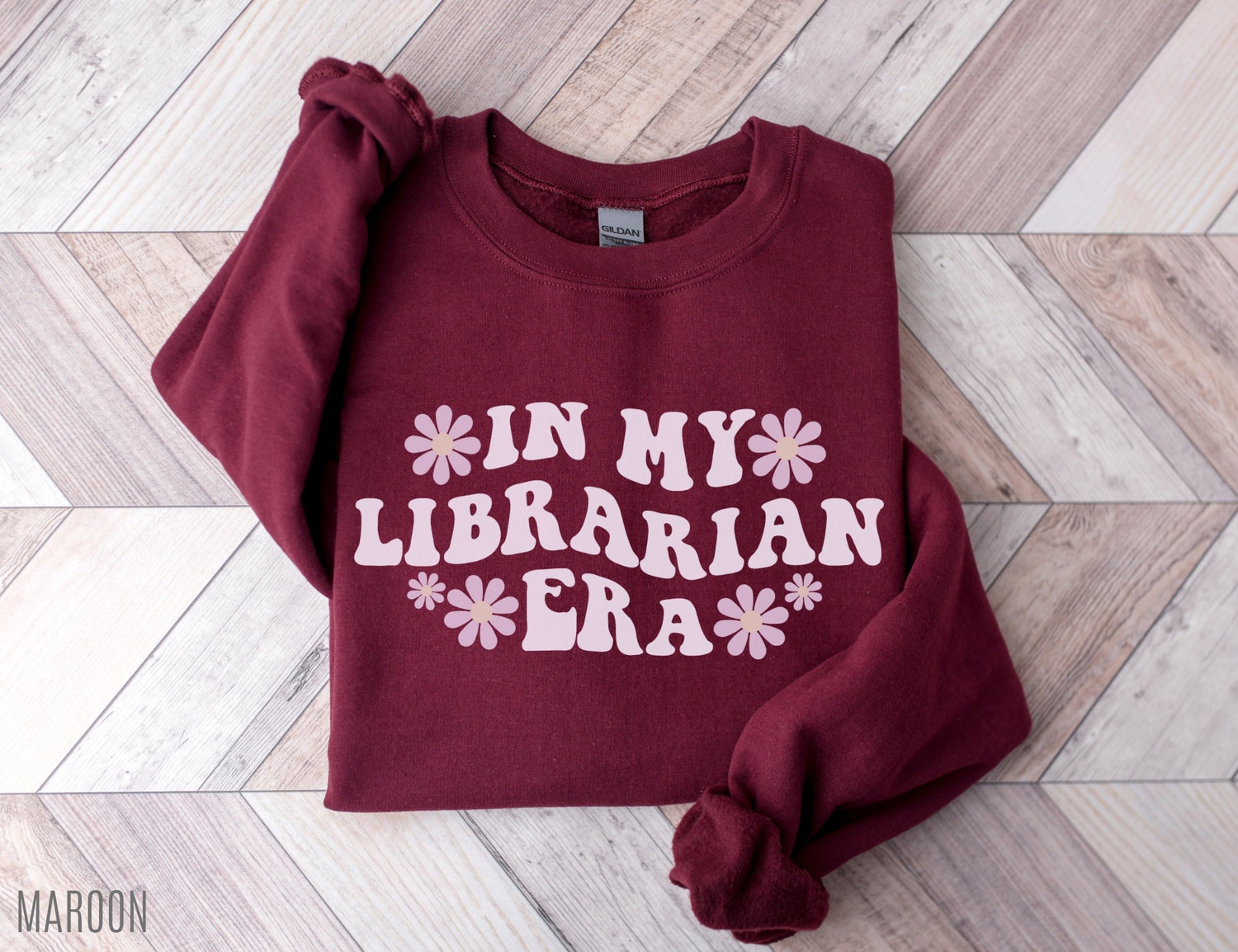 In My Librarian Era Librarian Reading Bookish Flower Floral Sweatshirt image 4