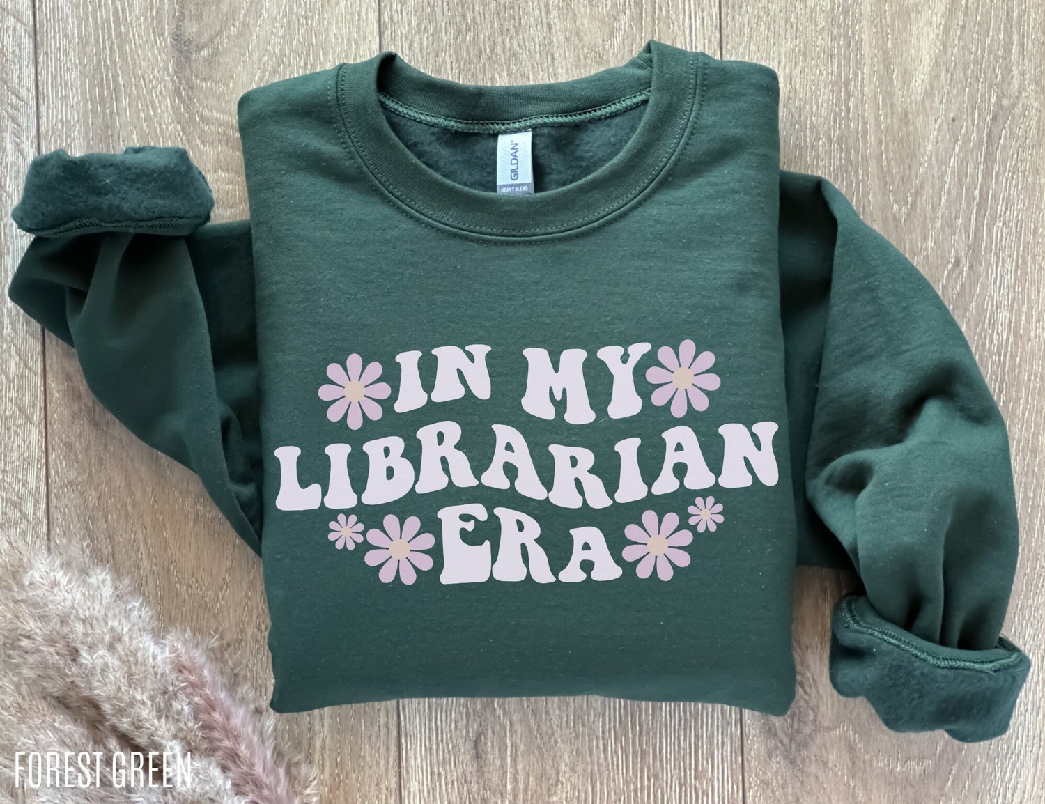 In My Librarian Era Librarian Reading Bookish Flower Floral Sweatshirt image 1