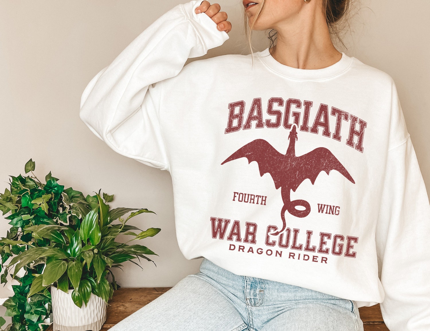 Fourth Wing Basgiath War College Dragon Rider Fantasy Reader Bookish Sweatshirt image 3