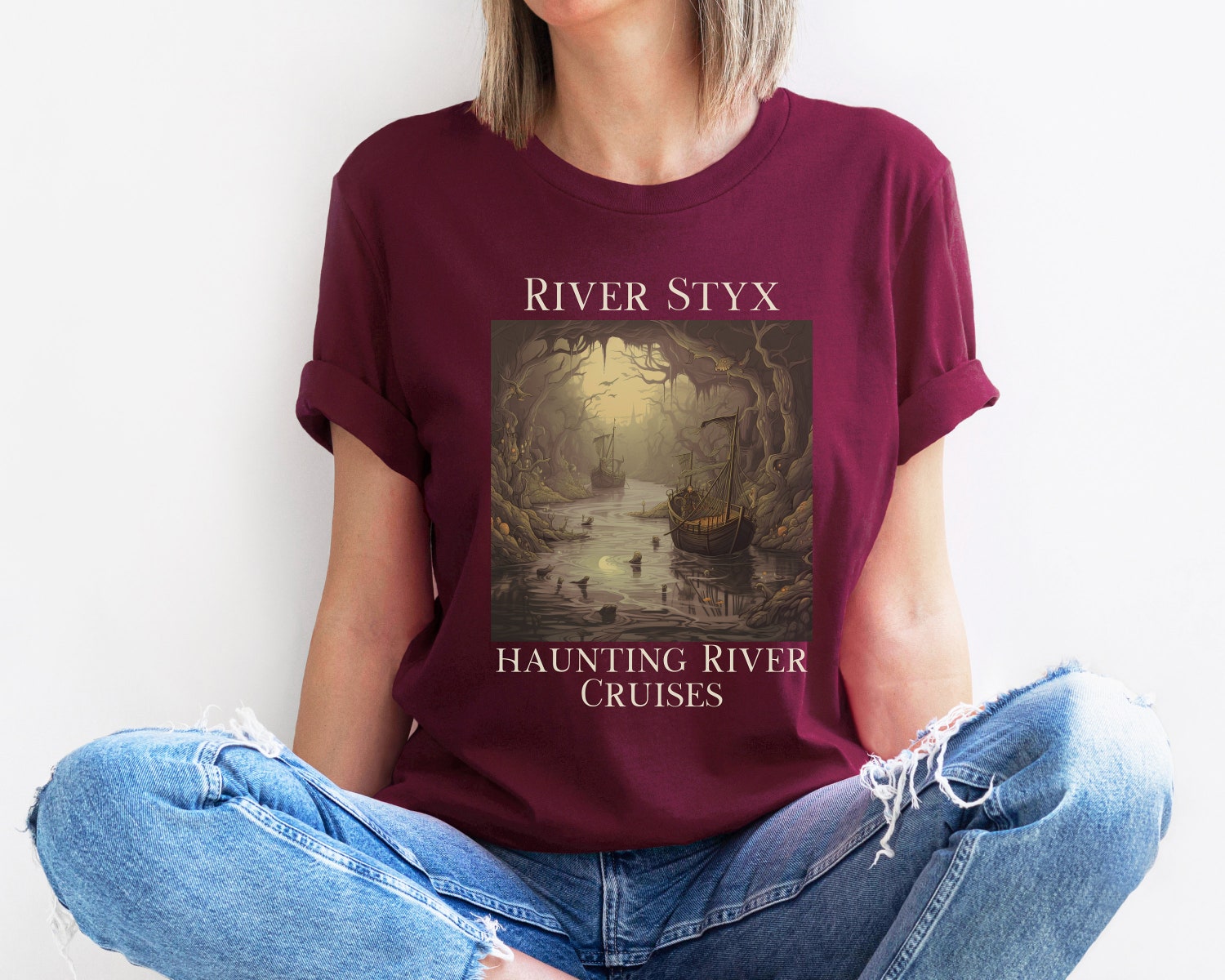 Dark Academia River Styx Greek Mythology God Bookish Literature Lover Shirt image 4