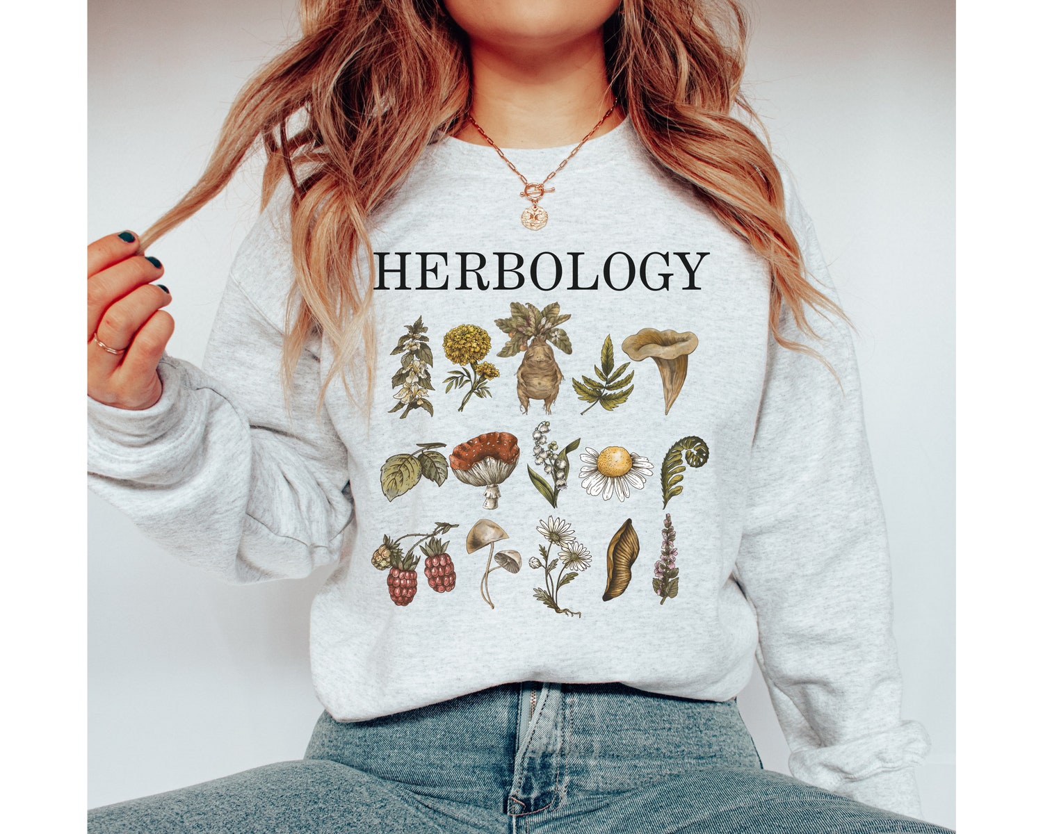 Dark Academia Herbology Green Witch Bookish Literature Biotanical Sweatshirt image 4