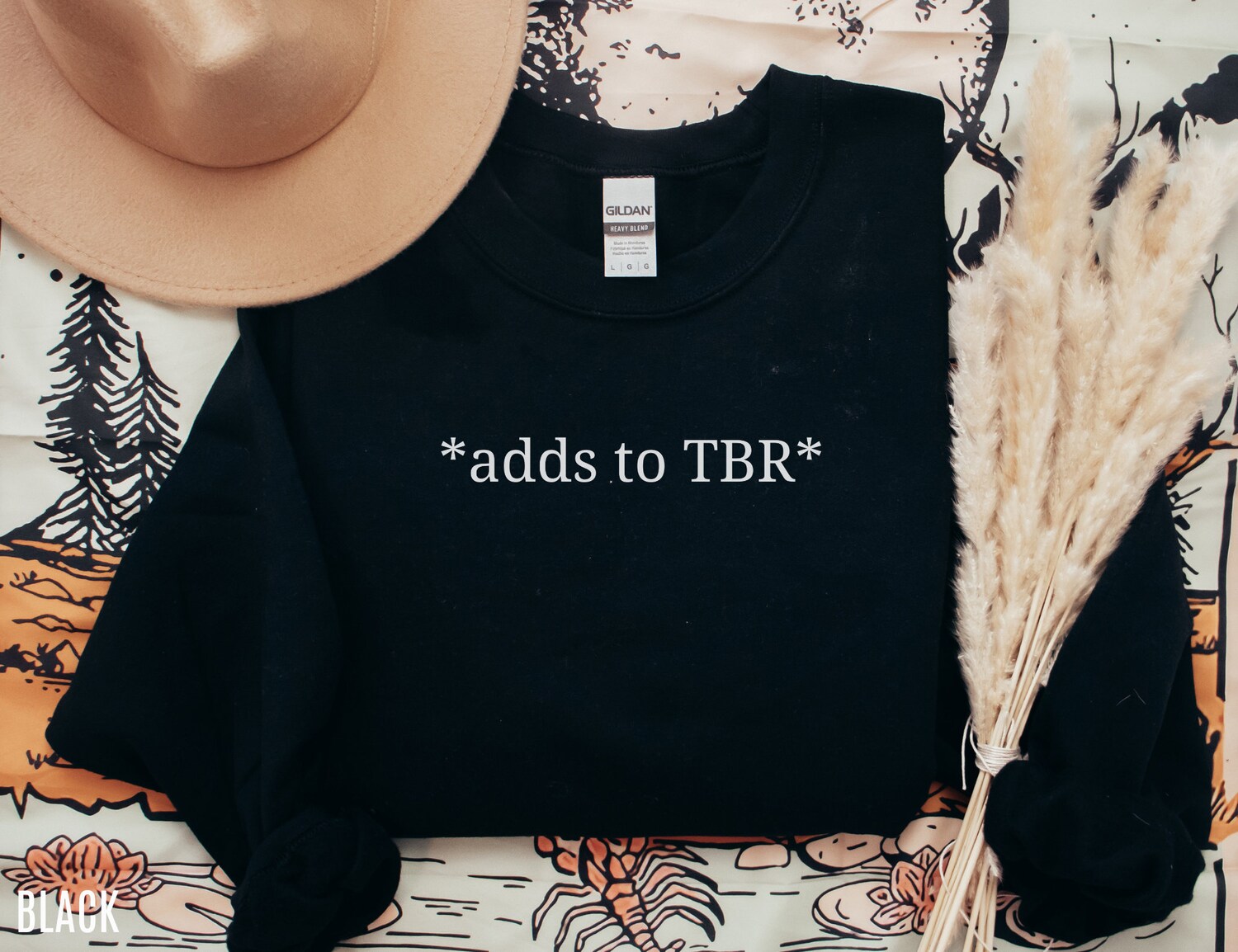 Adds To TBR Book Lover Funny Reading Pile Librarian Teacher Sweatshirt image 2