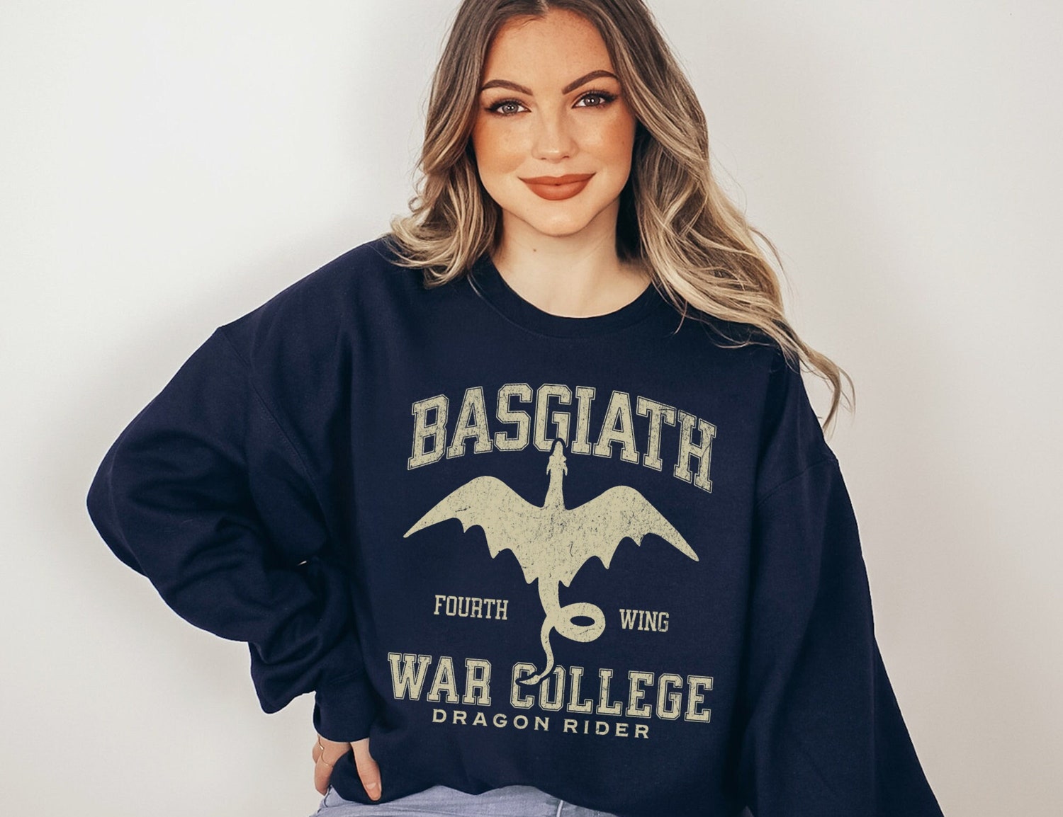 Fourth Wing Basgiath War College Dragon Rider Fantasy Reader Bookish Sweatshirt image 2