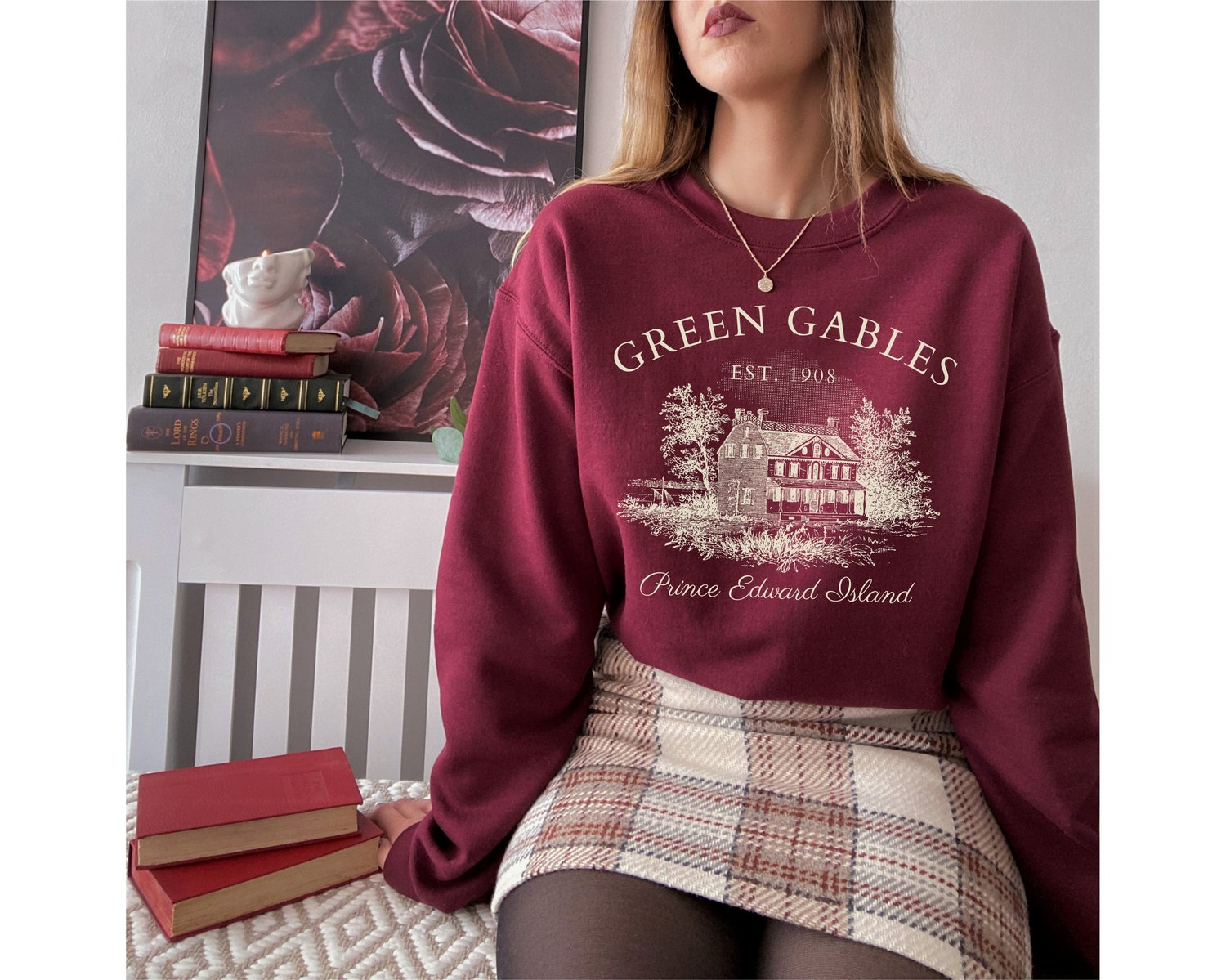 Light Academia Green Gables Fandom Literary Bookish Literature Reading Shirt image 3