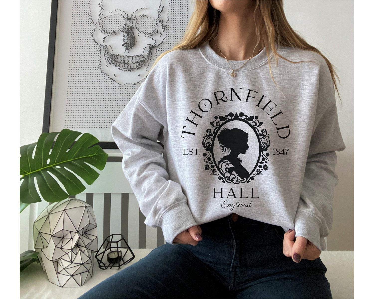 Jane Eyre Thornfield Hall Charlotte Bronte Bookish Literature Bibliophile Sweatshirt image 3