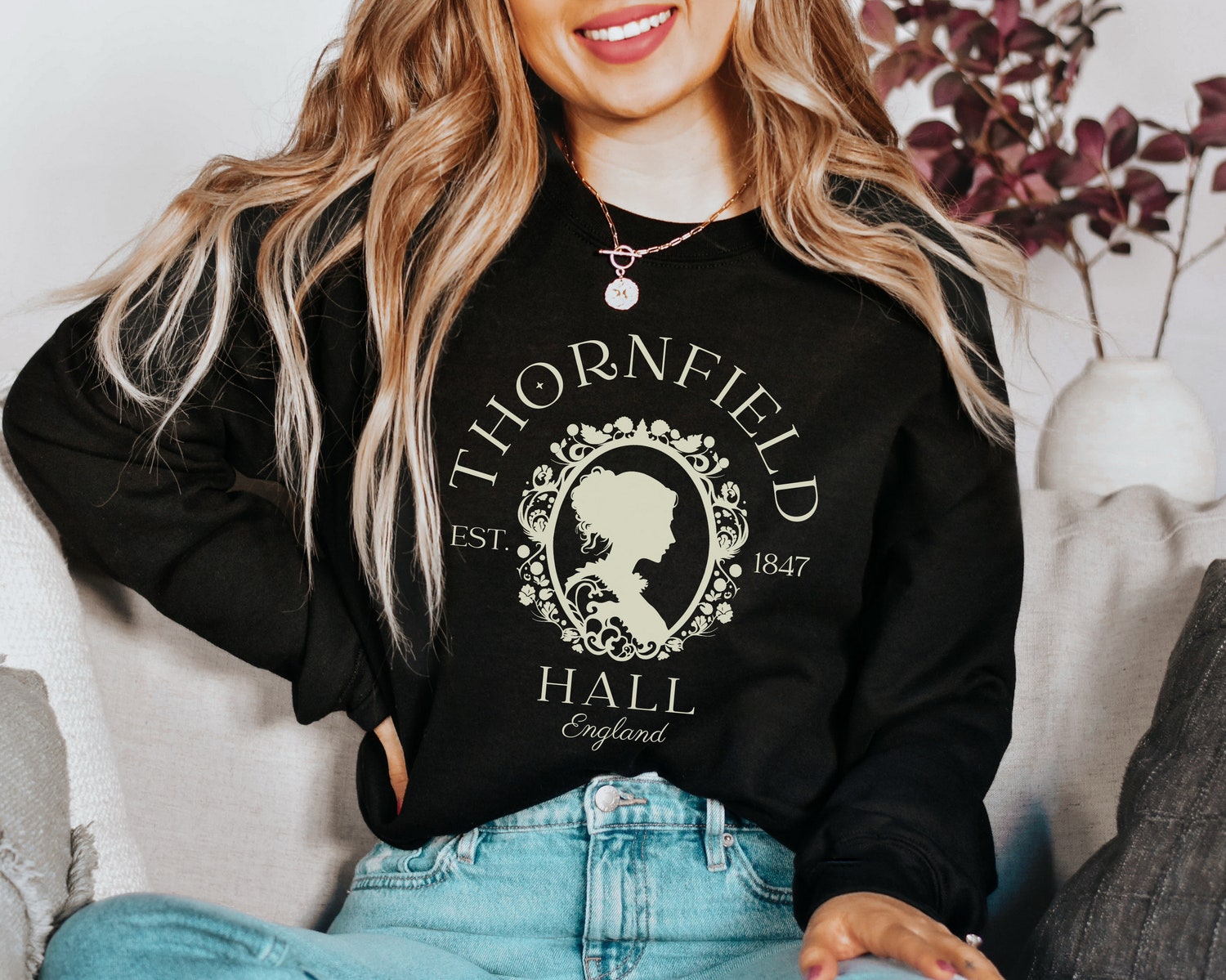 Jane Eyre Thornfield Hall Charlotte Bronte Bookish Literary Bibliophile Sweatshirt image 3