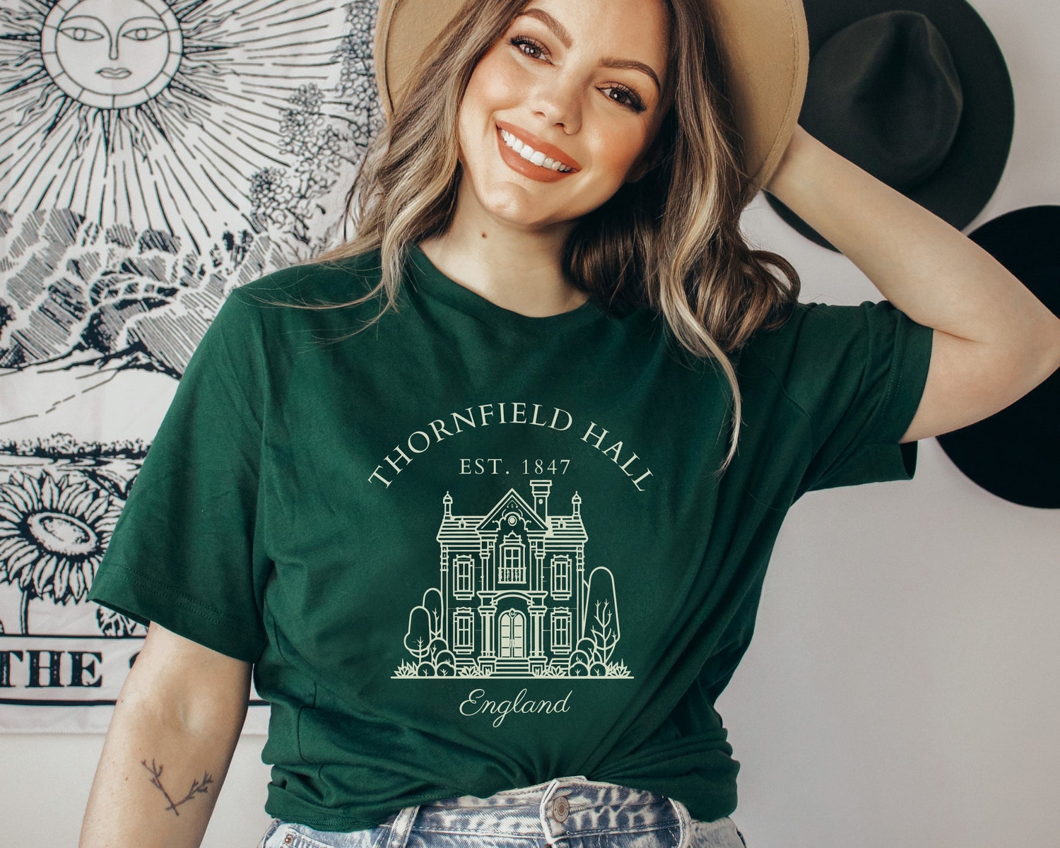 Dark Academia Jane Eyre Charlotte Bronte Bookish Thornfield Hall Literary Shirt image 4