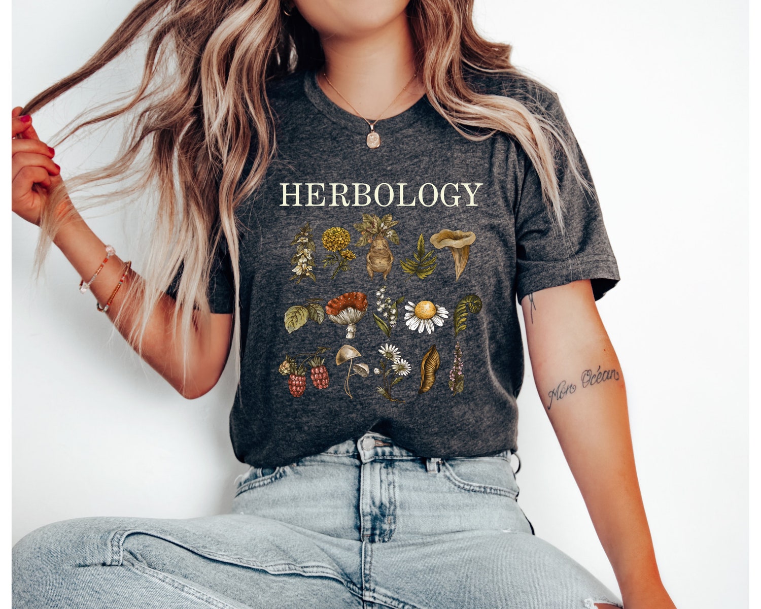 Dark Academia Herbology Green Witch Bookish Literature Botanical Shirt image 3