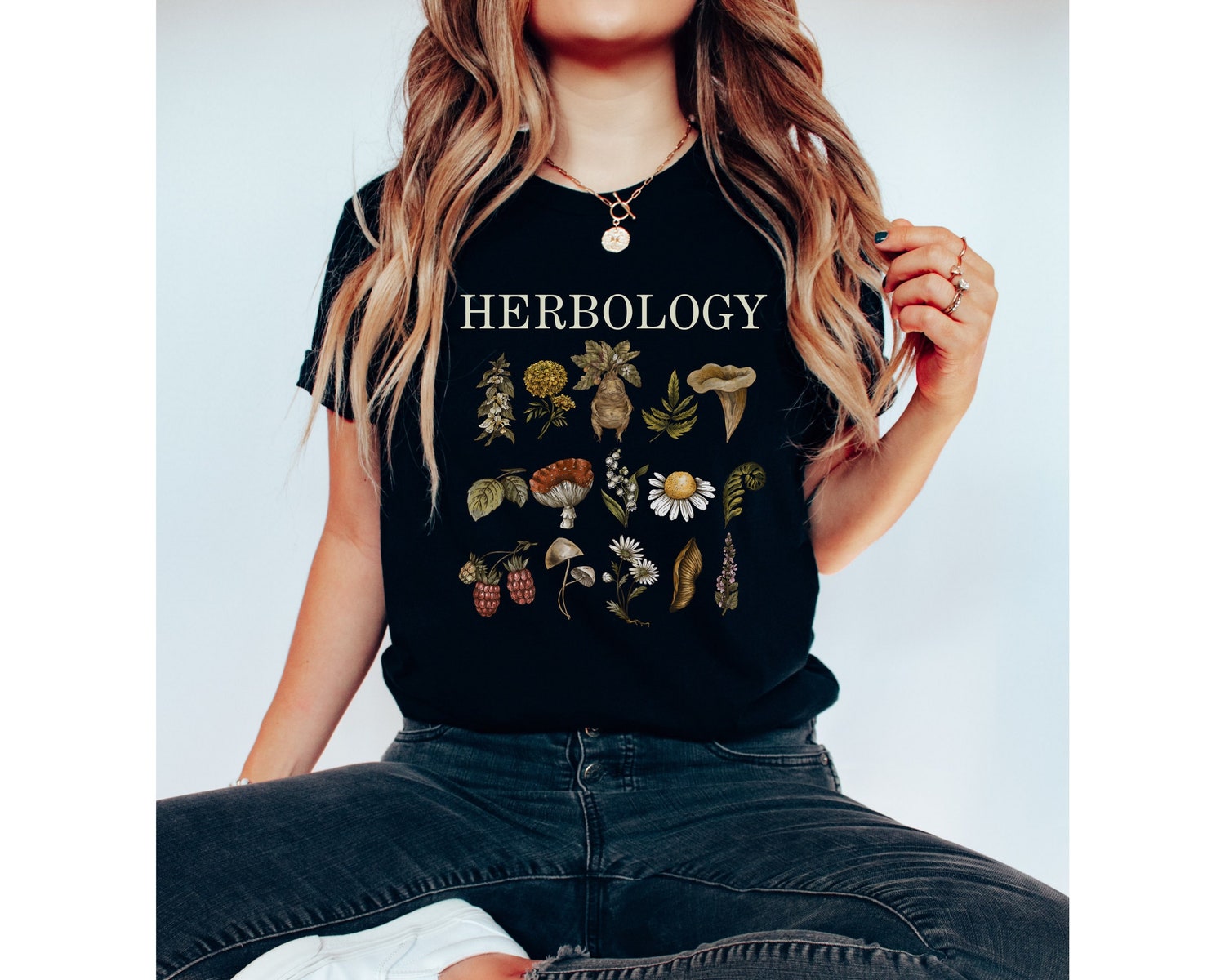 Dark Academia Herbology Green Witch Bookish Literature Botanical Shirt image 1