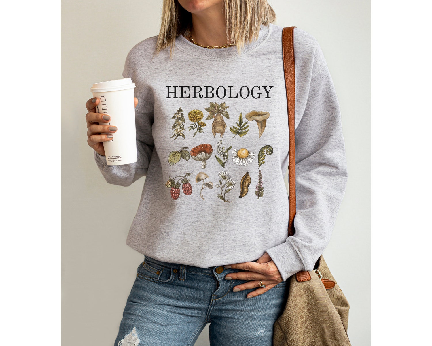 Dark Academia Herbology Green Witch Bookish Literature Biotanical Sweatshirt image 3