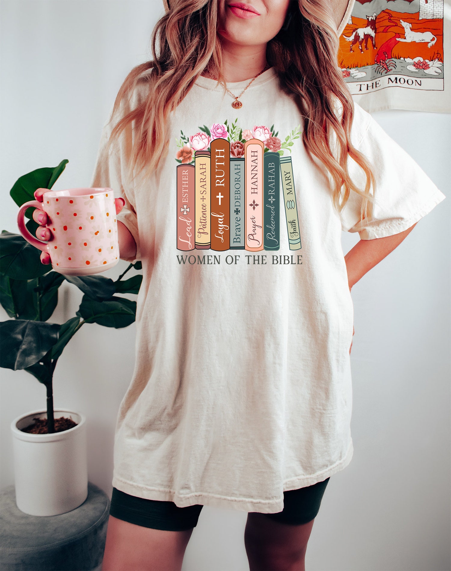 Christian Women Of The Bible Book Lover Verse Quotes Flower Floral Mom Shirt image 1