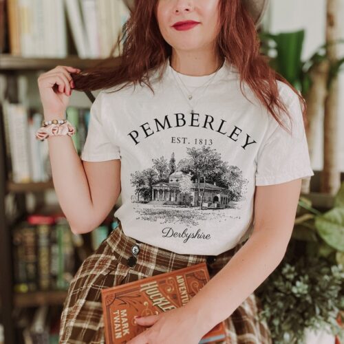 Pride And Prejudice Jane Austen Pemberley Literature Bookish Reading Bibliophile Shirt image 0