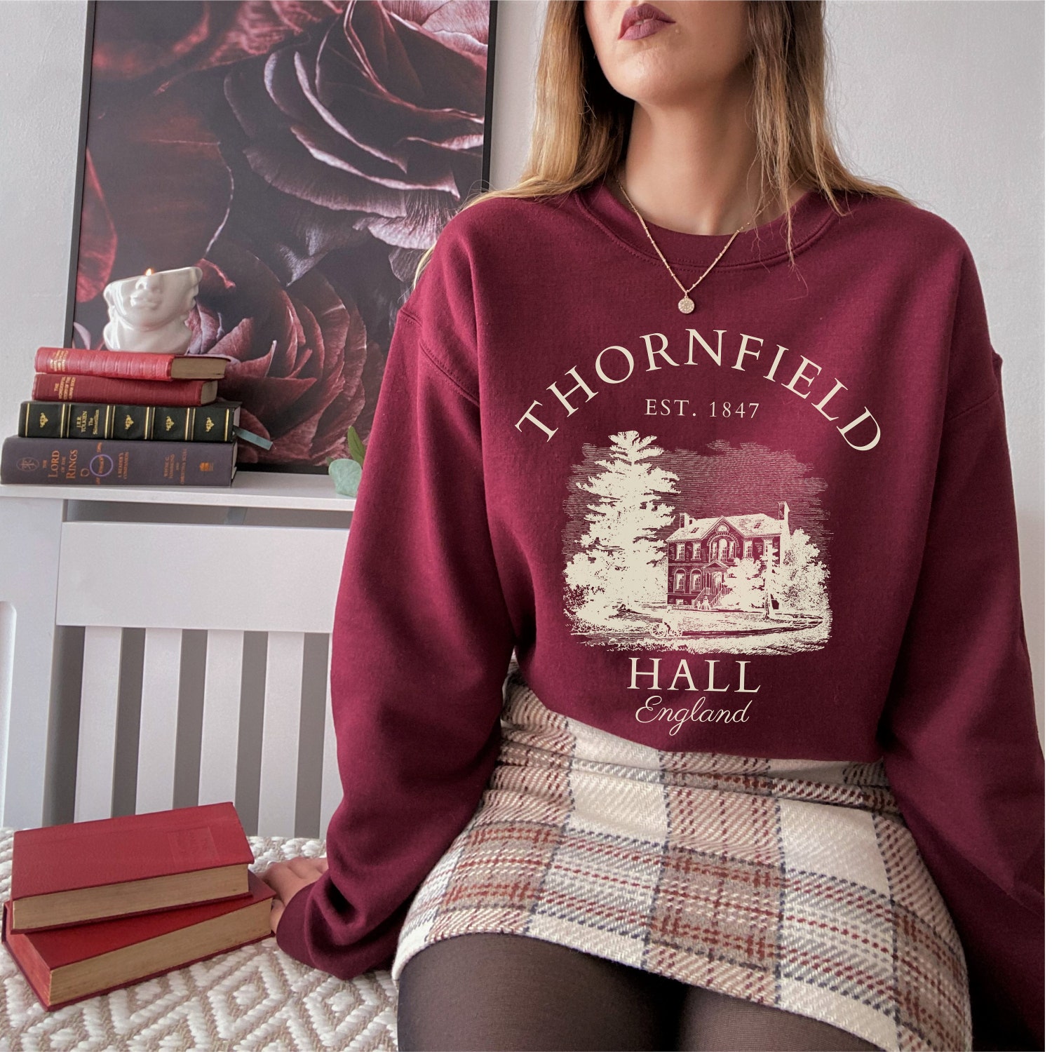 Dark Academia Jane Hall Charlotte Bronte Bookish Literature Bibliophile Sweatshirt image 3