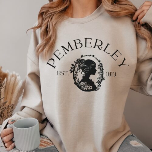 Light Academia Pride And Prejudice Pemberley Jane Austen Book Sweatshirt image 0