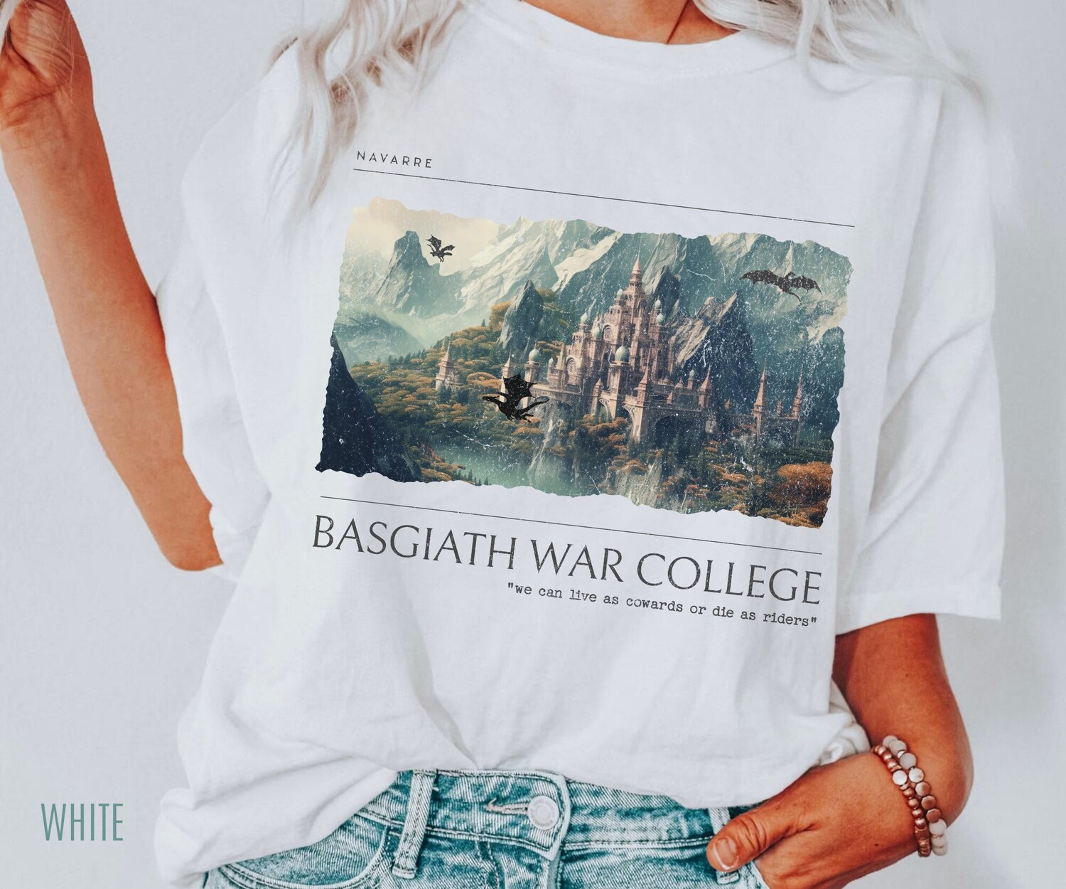 Fourth Wing Basgiath War College Dragon Rider Fantasy Reading Book Rebecca Yarros Shirt image 1