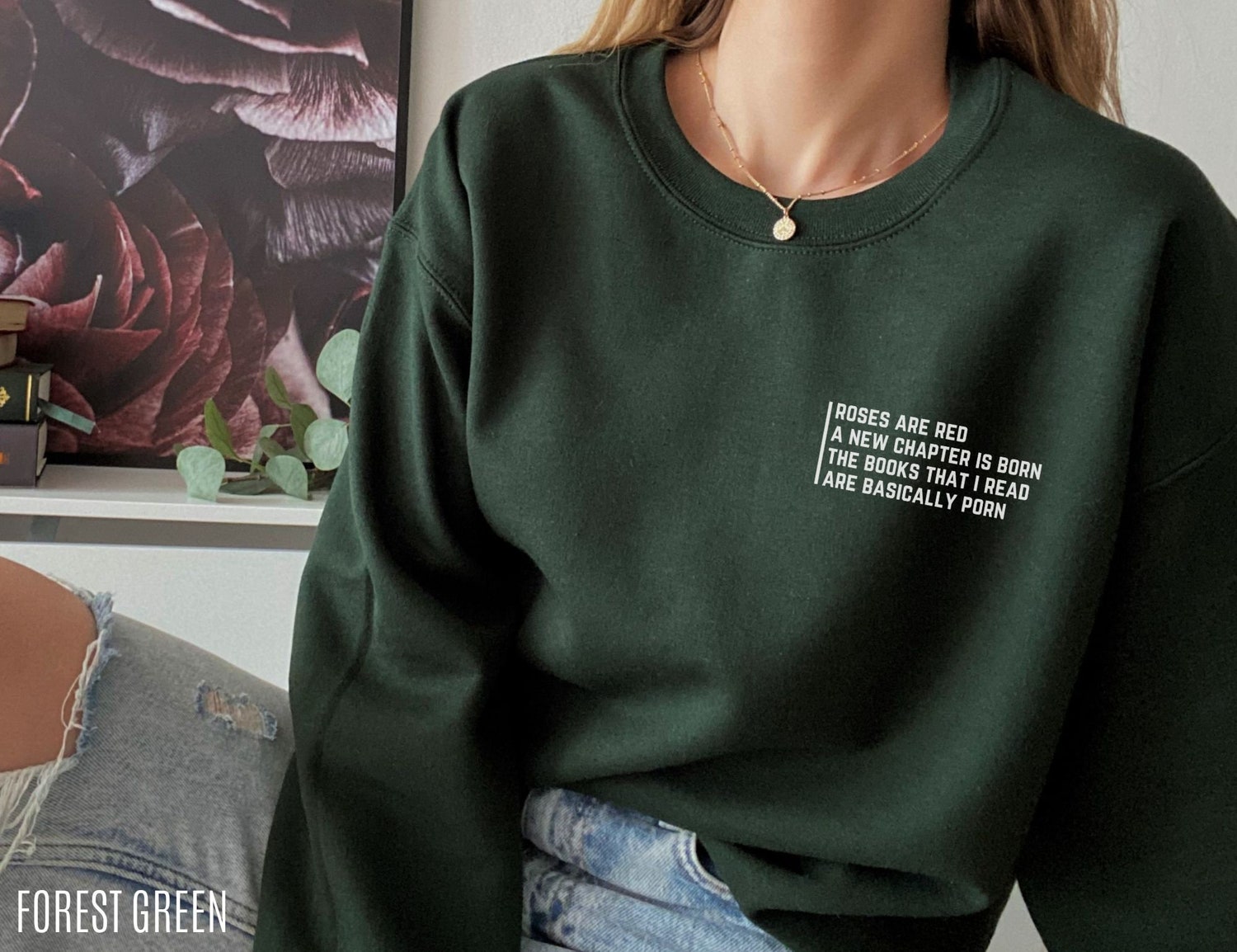 Roses Are Red Dark Romance Reader Lover Reader Funny Smut Bookish Sweatshirt image 2