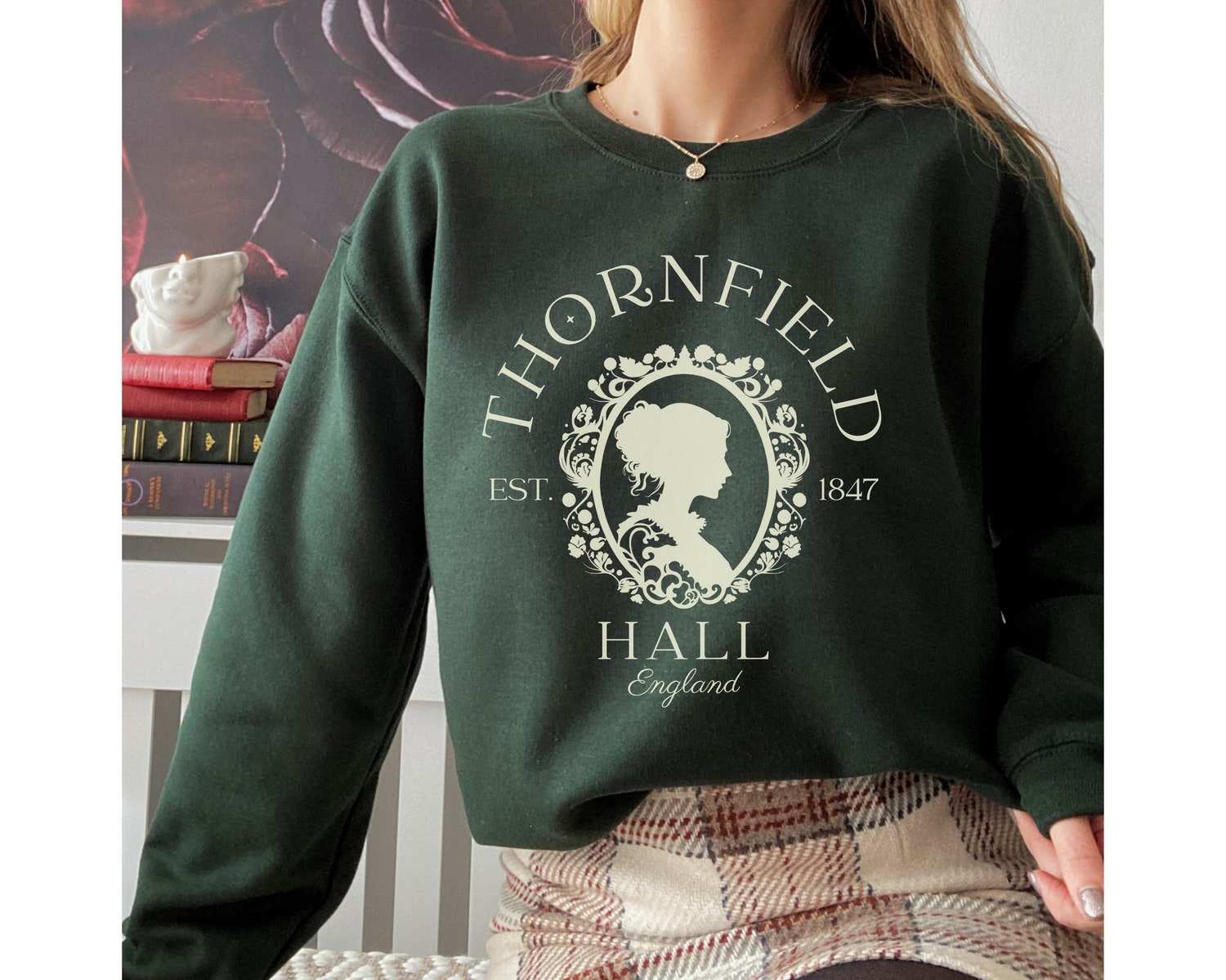 Jane Eyre Thornfield Hall Charlotte Bronte Bookish Literature Bibliophile Sweatshirt image 2