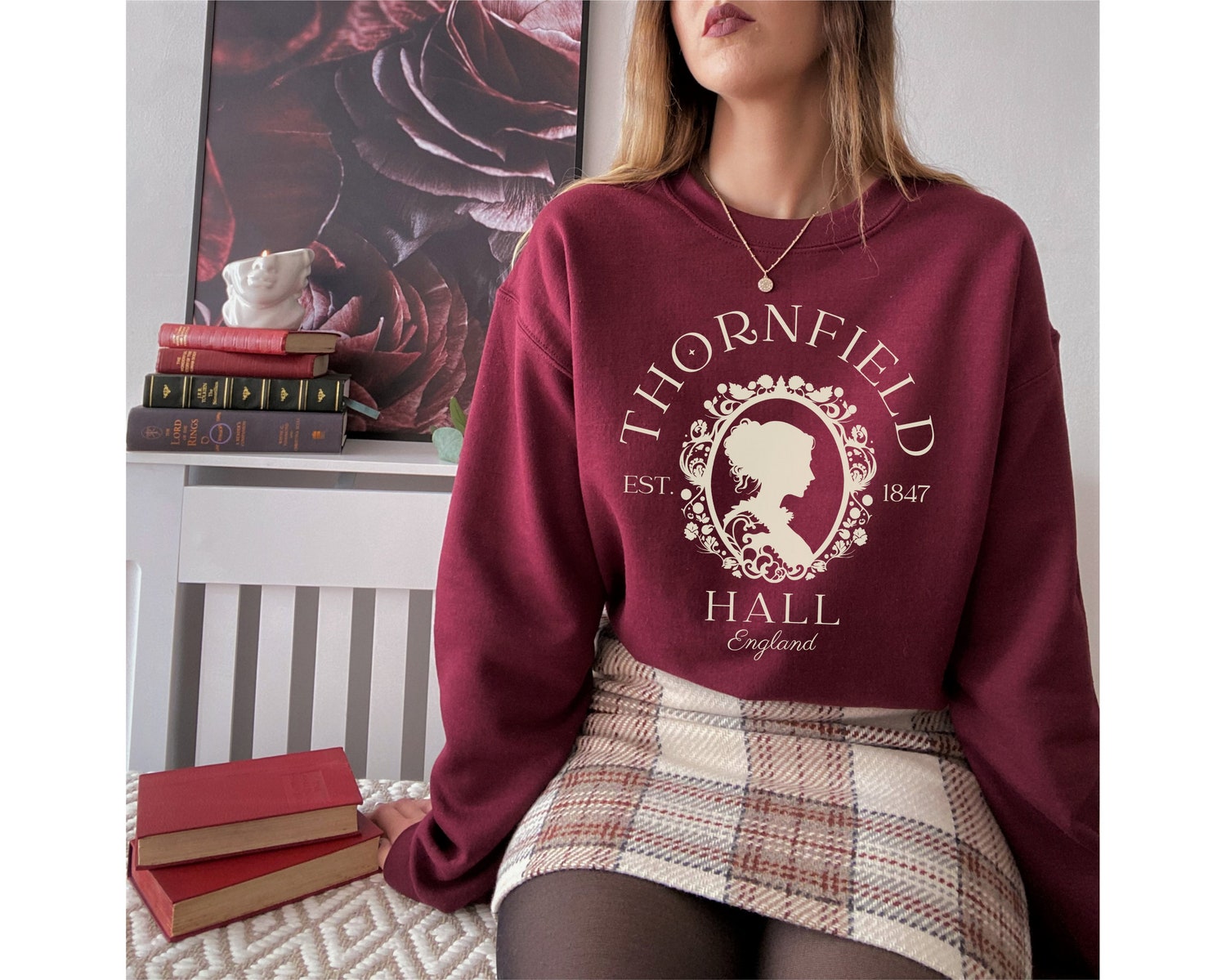 Jane Eyre Thornfield Hall Charlotte Bronte Bookish Literature Bibliophile Sweatshirt image 4