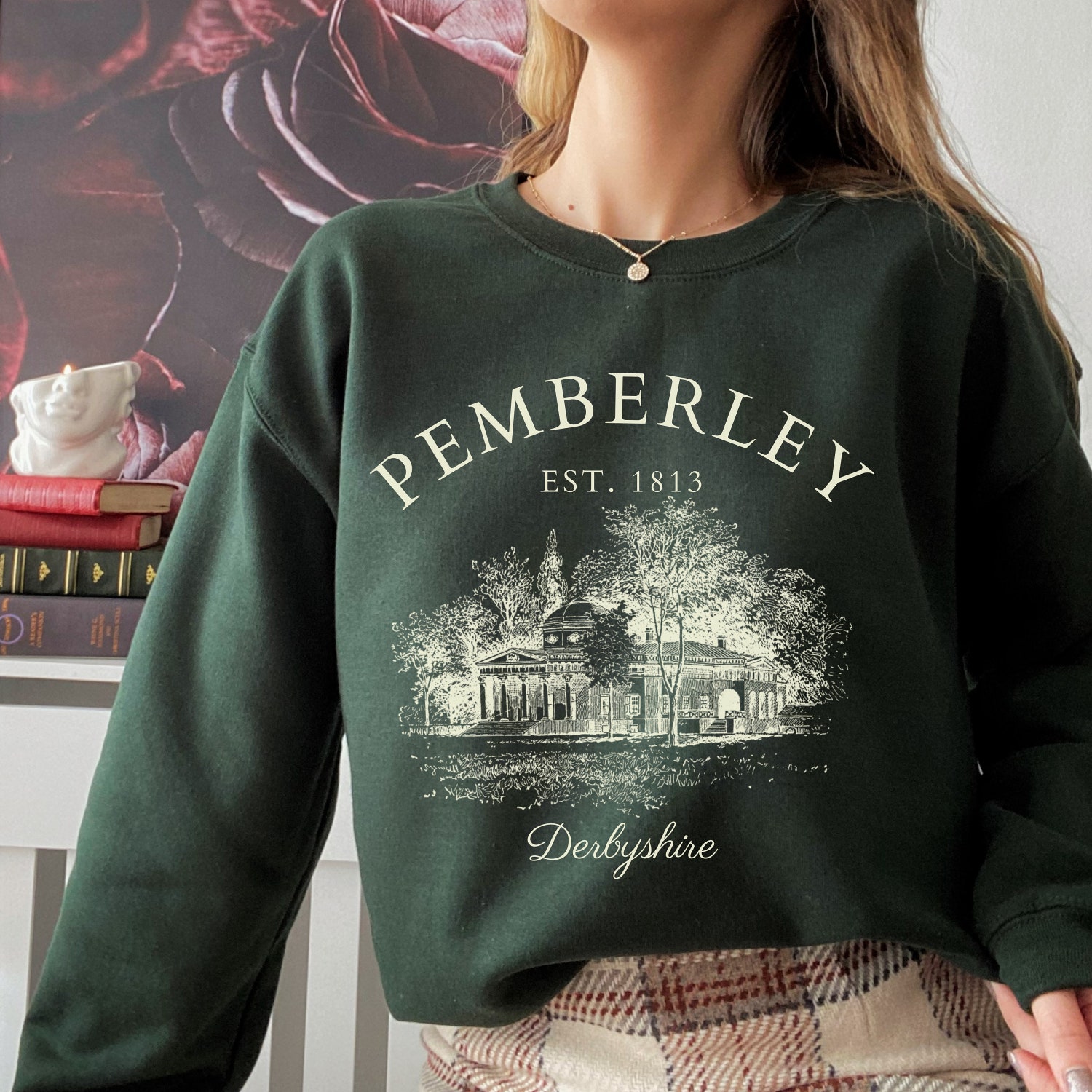 Pride And Prejudice Jane Austen Pemberley Literature Book Reading Bibliophile Sweatshirt image 1