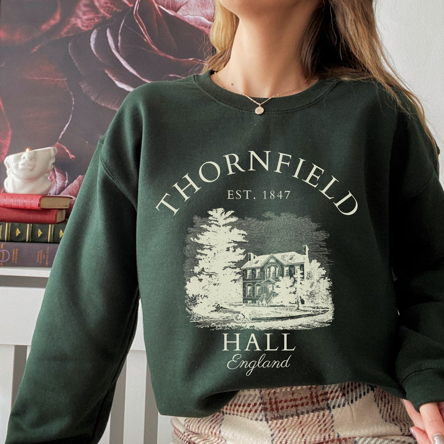 Dark Academia Jane Hall Charlotte Bronte Bookish Literature Bibliophile Sweatshirt image 1